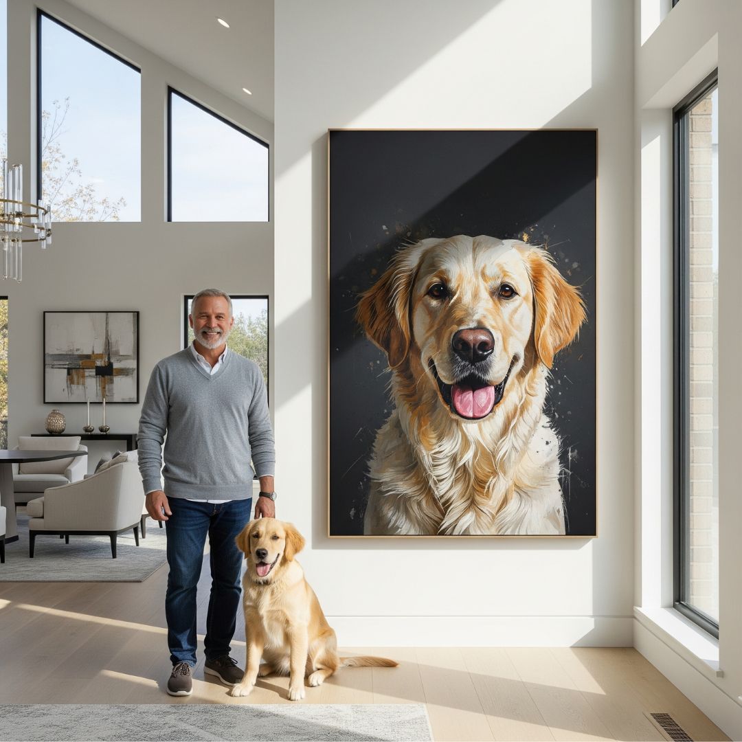 Custom Pet Portrait - Modern Style - My Pet Canvas