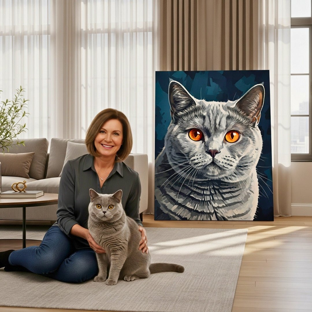 Custom Pet Portrait - Modern Style - My Pet Canvas