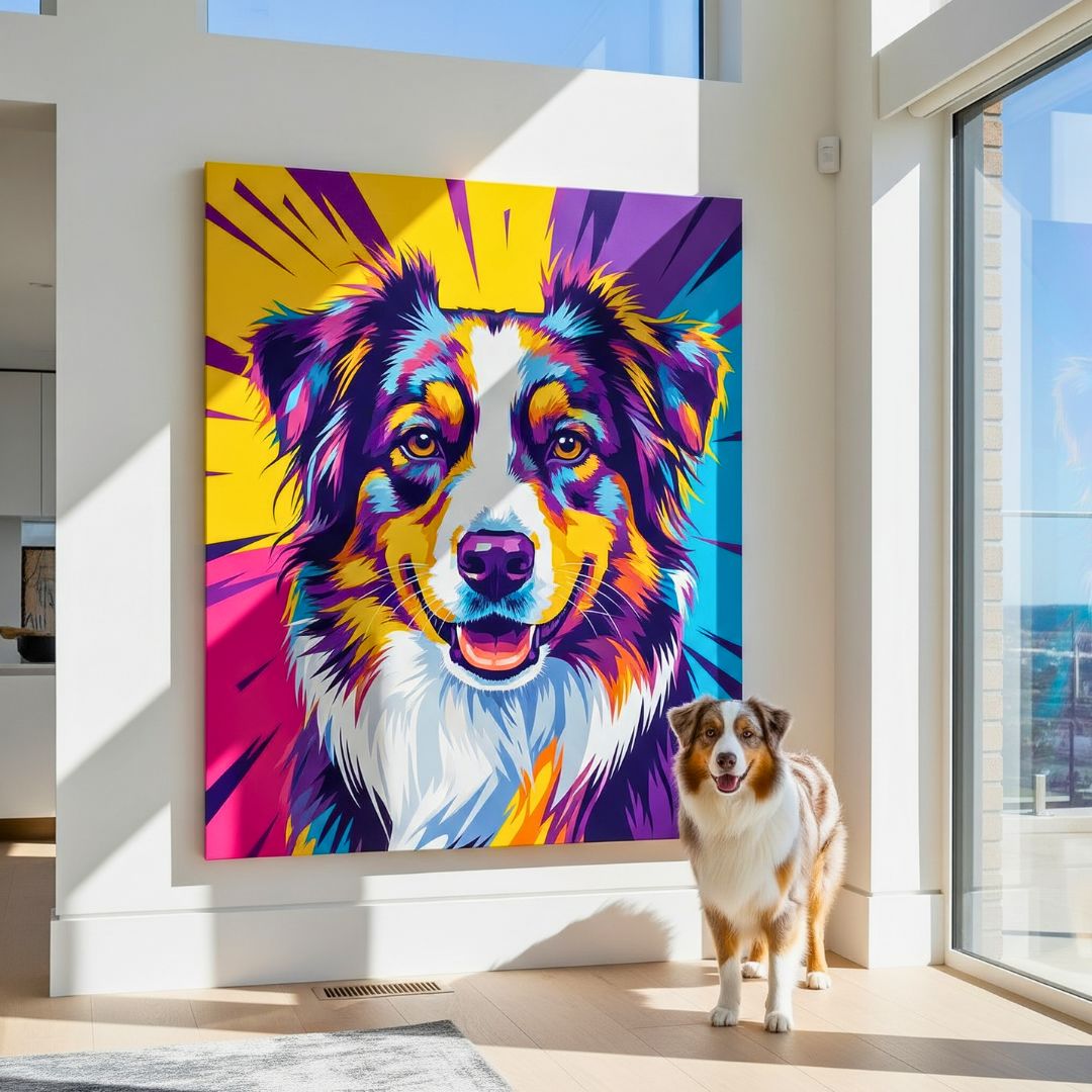 Custom Pet Portrait Pop Art Style My Pet Canvas Custom Pet Portrait Pop Art Style My Pet Canvas
