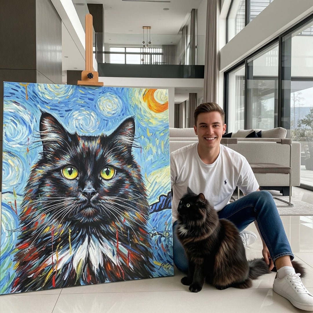 Custom Pet Portrait - Van Gogh Style - My Pet Canvas