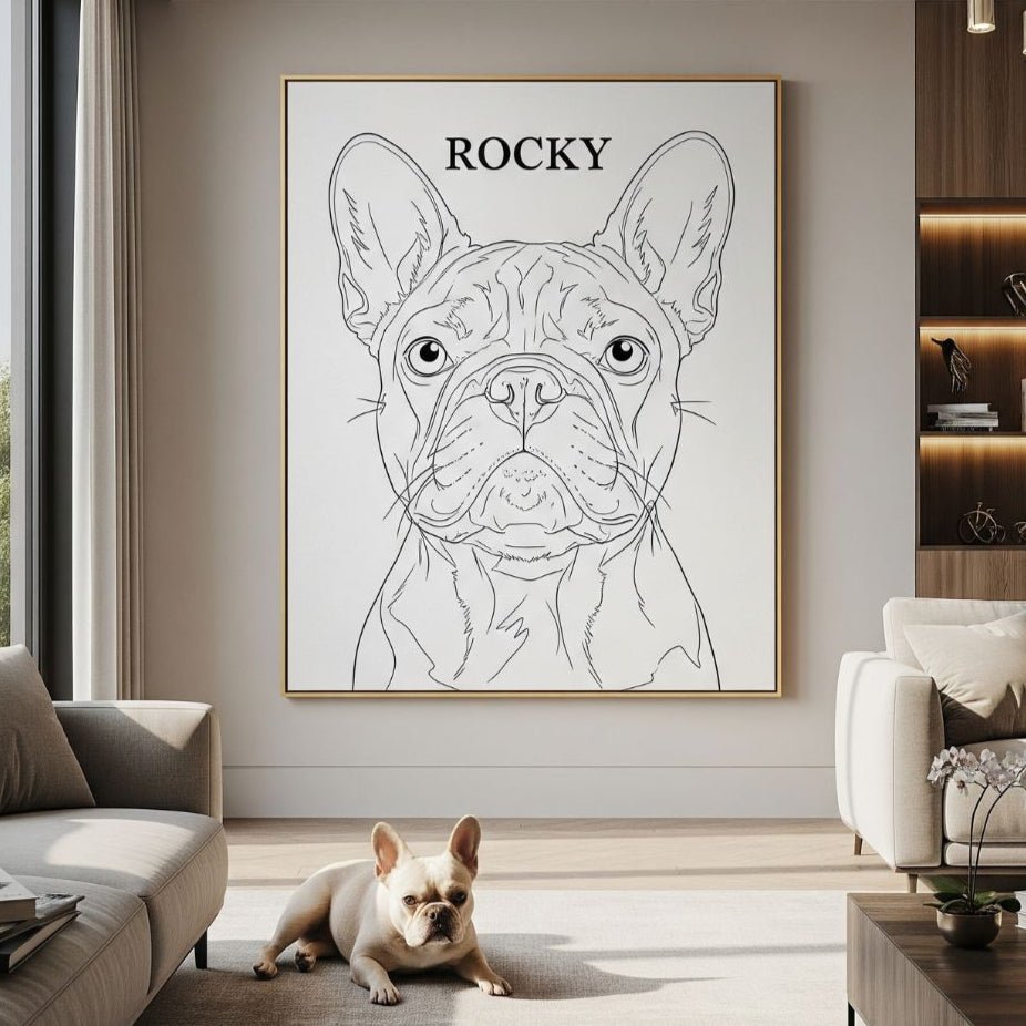 🤩 NEW - Custom Pet Portrait - Line Art Style - My Pet Canvas