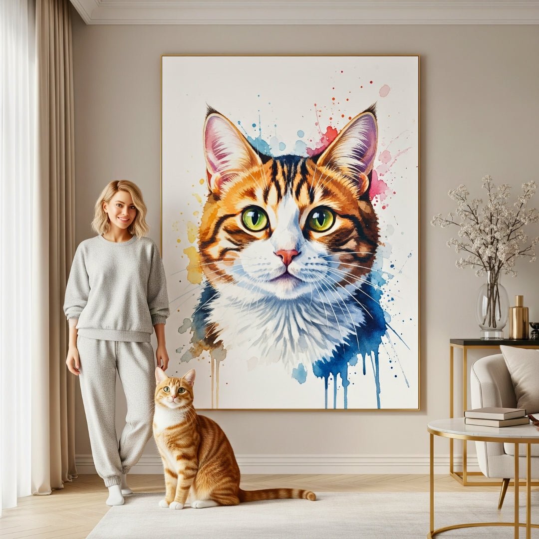 🤩 NEW - Custom Pet Portrait - Watercolor Style - My Pet Canvas