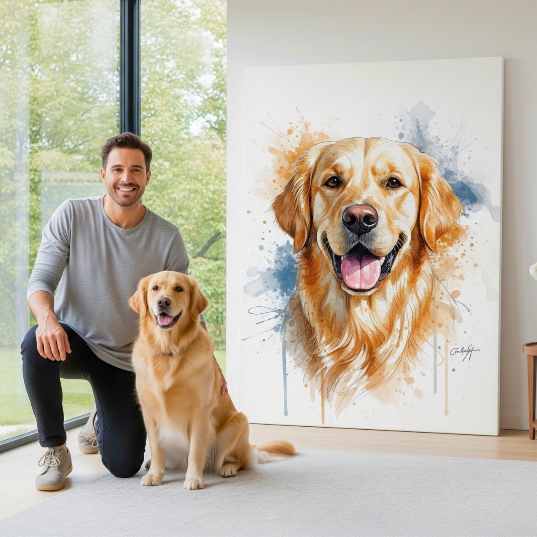 🤩 NEW - Custom Pet Portrait - Watercolor Style - My Pet Canvas
