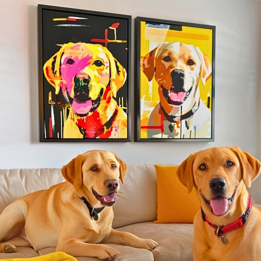 Abstract Pet Portrait Bundle: Set of 2 Canvases - My Pet Canvas