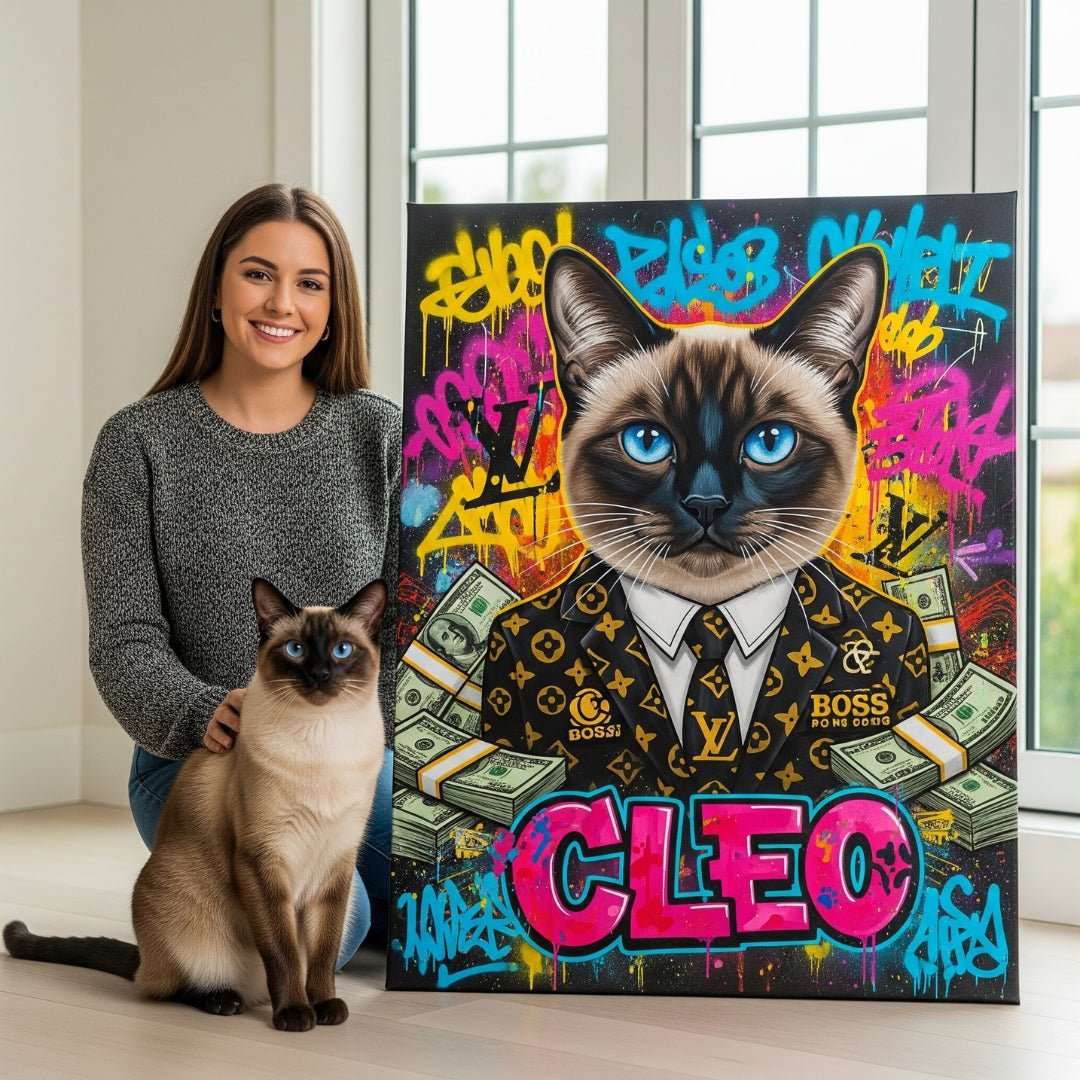 Custom Pet Portrait - Graffiti Cartoon Style - My Pet Canvas