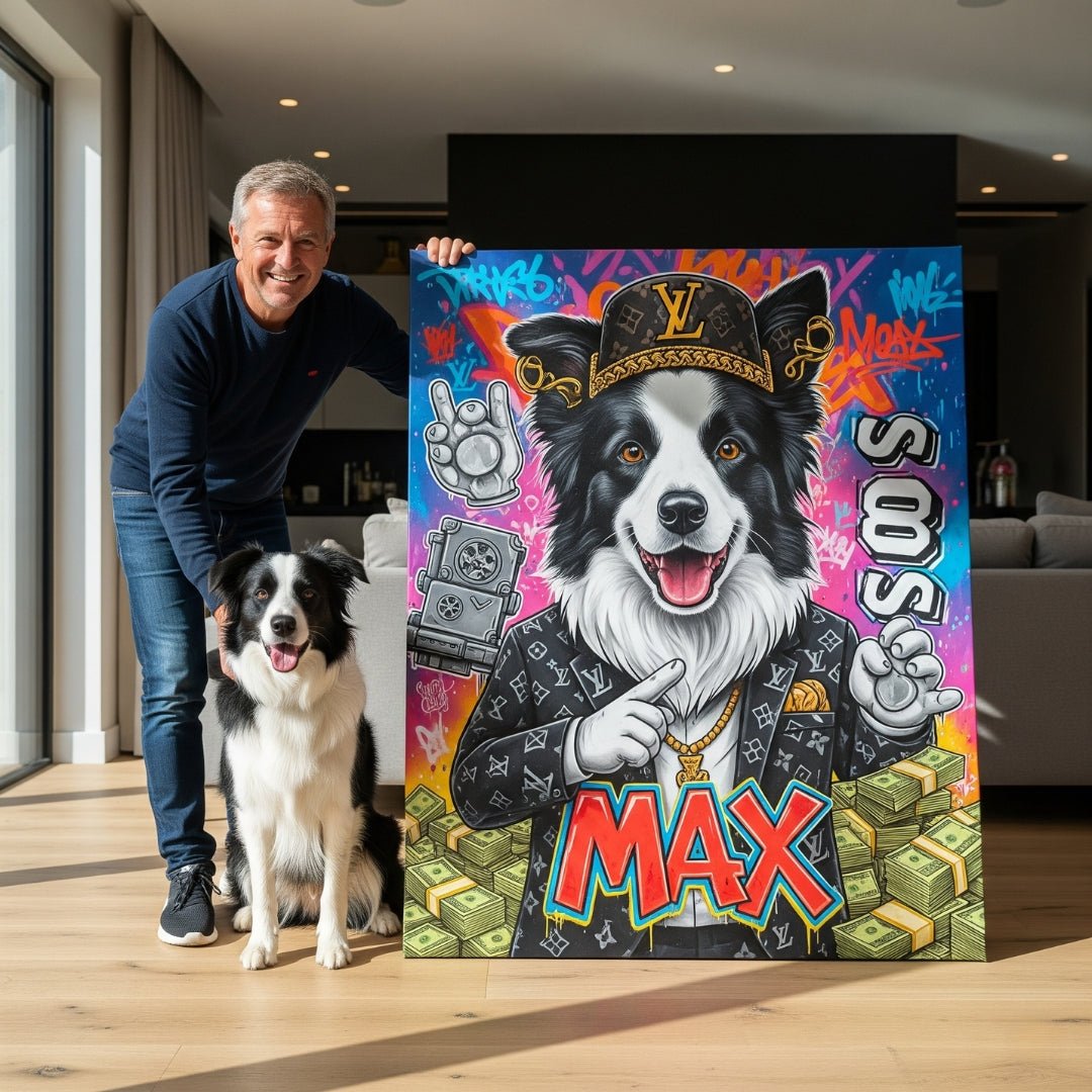 Custom Pet Portrait - Graffiti Cartoon Style - My Pet Canvas