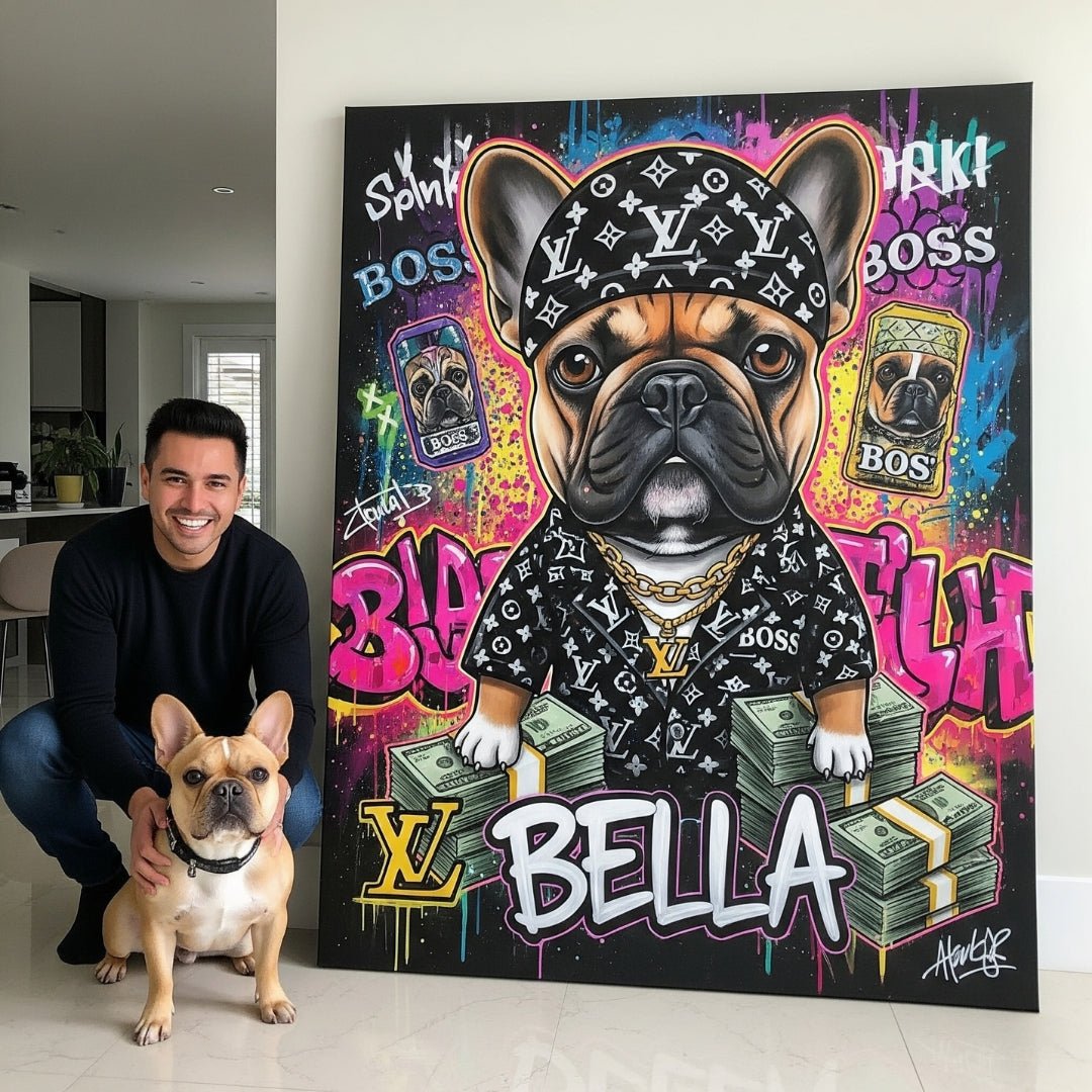 Custom Pet Portrait - Graffiti Cartoon Style - My Pet Canvas
