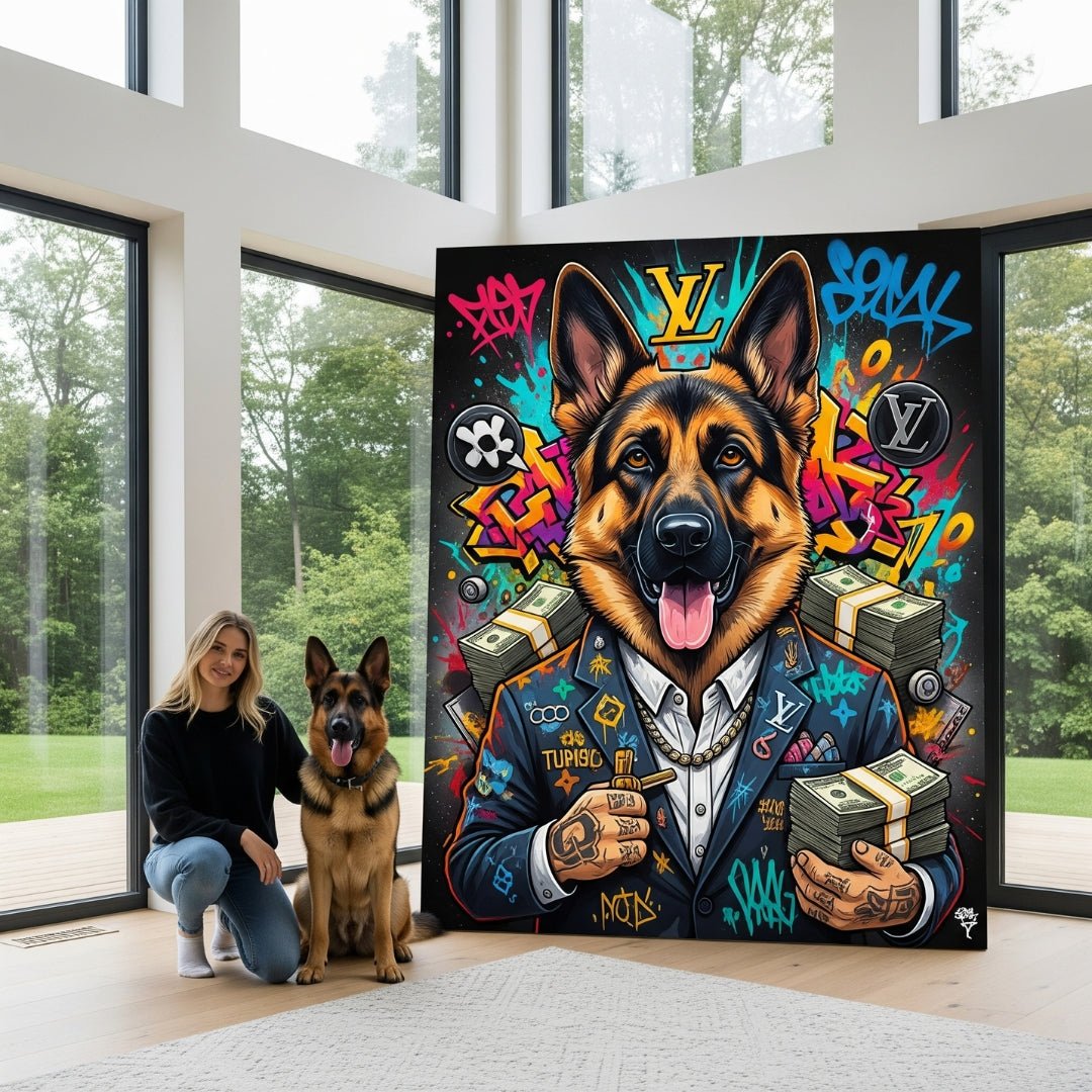 Custom Pet Portrait - Graffiti Cartoon Style - My Pet Canvas