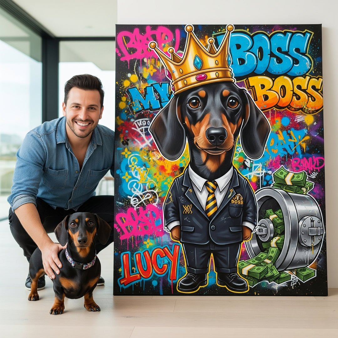 Custom Pet Portrait - Graffiti Cartoon Style - My Pet Canvas