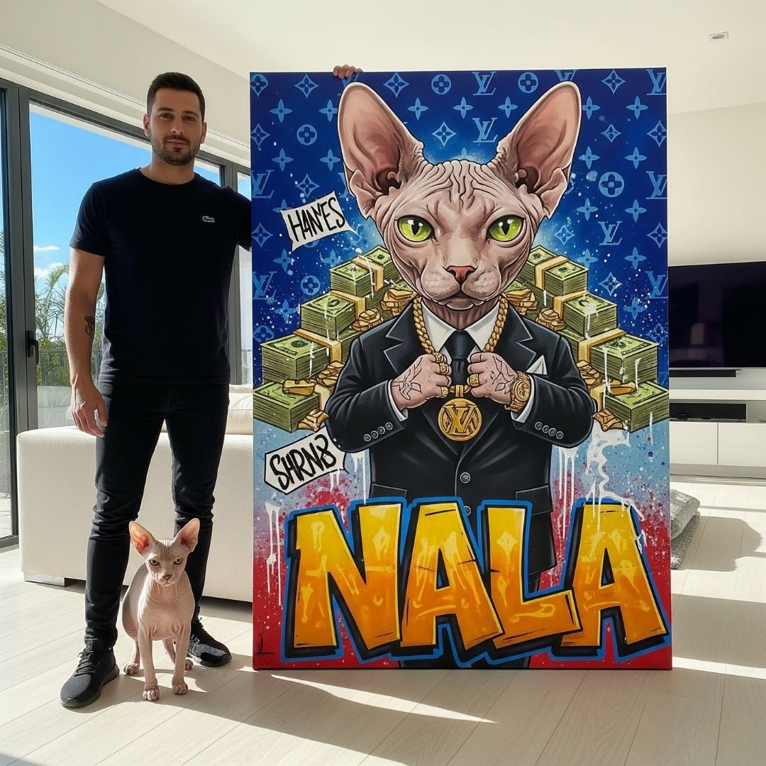 Custom Pet Portrait - Graffiti Cartoon Style - My Pet Canvas