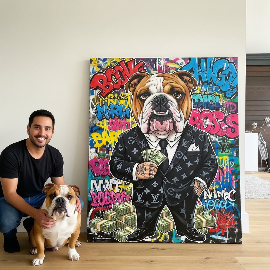Custom Pet Portrait - Graffiti Cartoon Style - My Pet Canvas