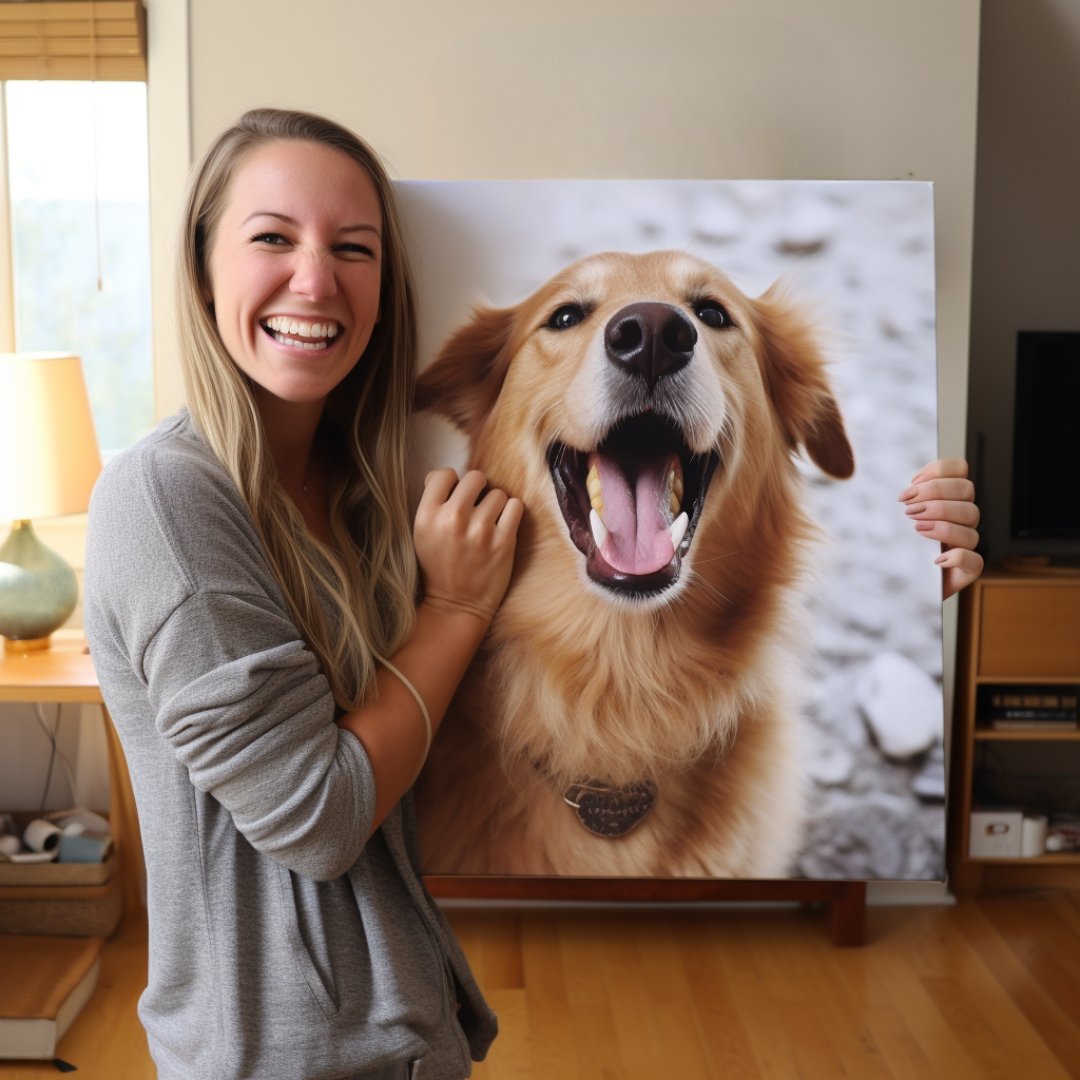 Custom Pet Portrait Modern Style My Pet Canvas