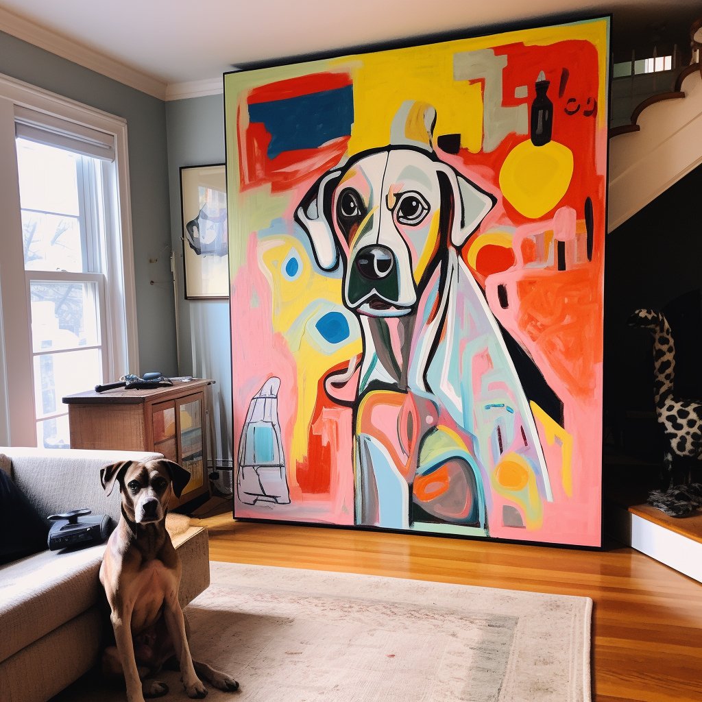 Colorful Dog Art, Custom outlet Dog Paintings, Pet Portrait, Acrylic On canvas, Wall Decor, Home Decor