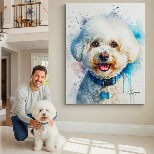 🤩 NEW - Custom Pet Portrait - Watercolor Style - My Pet Canvas