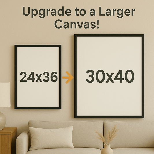 Upgrade: from 24x36" Framed to 30x40" Framed - My Pet Canvas